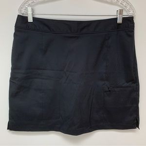 Greg Norman Skort Size 10 Black Pockets Stretch Zip Casual Golf Tennis Womens